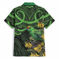 New Zealand Parakeet Bird Hawaiian Shirt Maori Kakariki Kowhai Maori Pattern