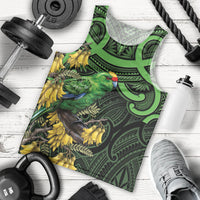 New Zealand Parakeet Bird Men Tank Top Maori Kakariki Kowhai Maori Pattern