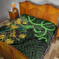 New Zealand Parakeet Bird Quilt Maori Kakariki Kowhai Maori Pattern