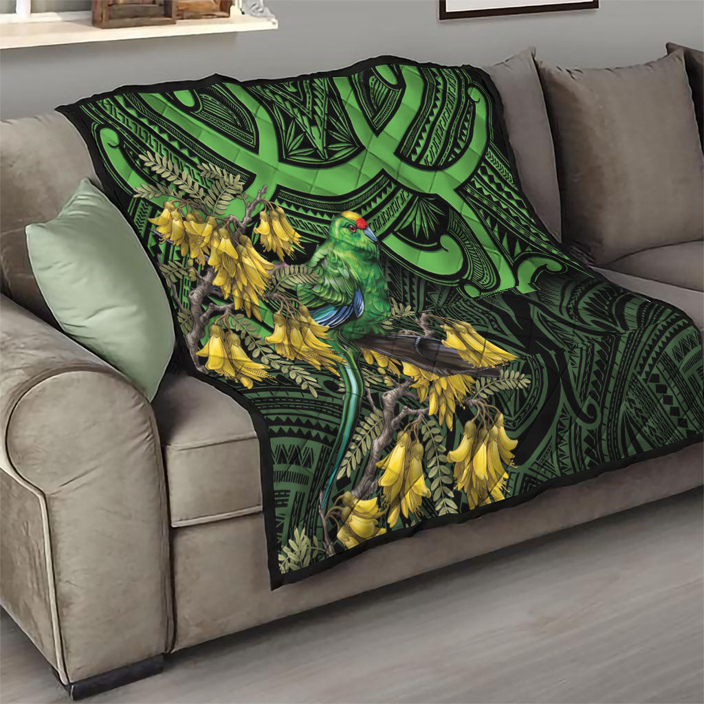 New Zealand Parakeet Bird Quilt Maori Kakariki Kowhai Maori Pattern