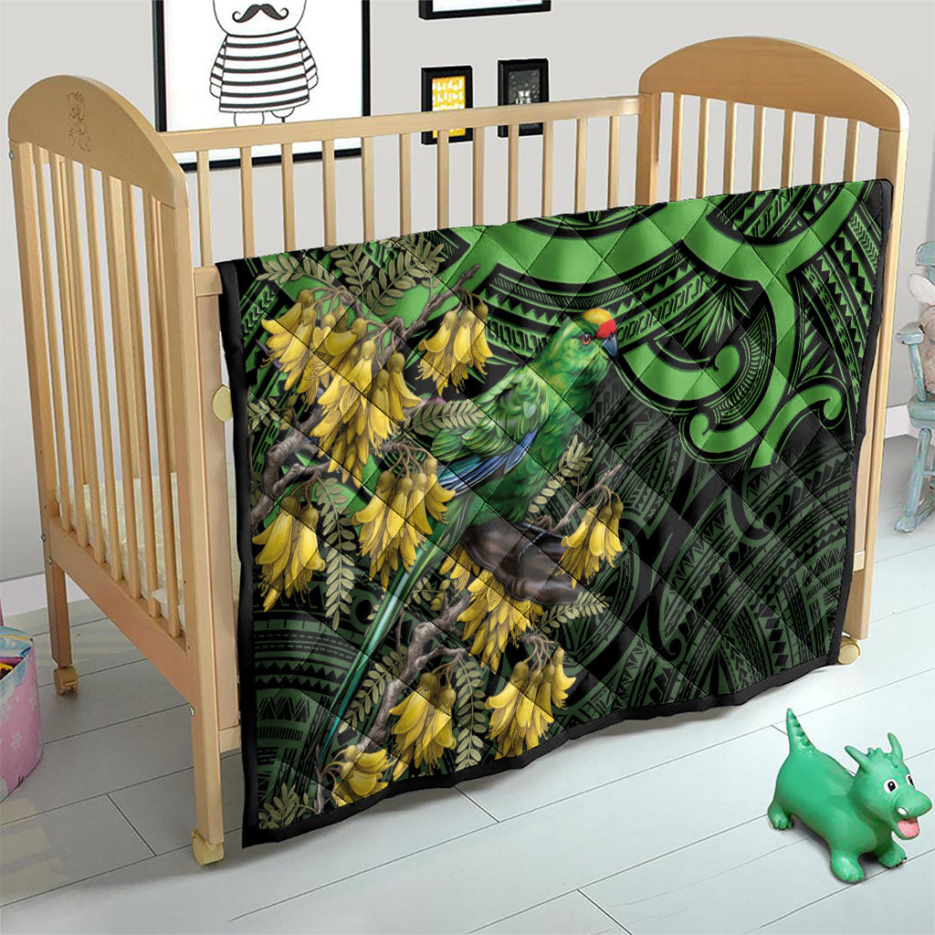 New Zealand Parakeet Bird Quilt Maori Kakariki Kowhai Maori Pattern