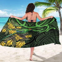New Zealand Parakeet Bird Sarong Maori Kakariki Kowhai Maori Pattern