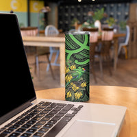 New Zealand Parakeet Bird Skinny Tumbler Maori Kakariki Kowhai Maori Pattern