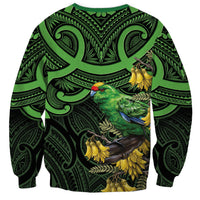 New Zealand Parakeet Bird Sweatshirt Maori Kakariki Kowhai Maori Pattern