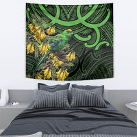 New Zealand Parakeet Bird Tapestry Maori Kakariki Kowhai Maori Pattern