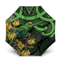 New Zealand Parakeet Bird Umbrella Maori Kakariki Kowhai Maori Pattern