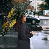 New Zealand Parakeet Bird Umbrella Maori Kakariki Kowhai Maori Pattern