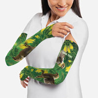 Bellbird New Zealand Personalised Arm Sleeves Kowhai Flower Maori Pattern