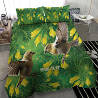 Bellbird New Zealand Personalised Bedding Set Kowhai Flower Maori Pattern