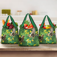 Bellbird New Zealand Personalised Grocery Bag Kowhai Flower Maori Pattern