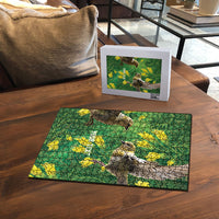 Bellbird New Zealand Personalised Puzzle Kowhai Flower Maori Pattern