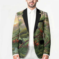 Bellbird New Zealand Personalised Blazer Korimako Harakeke Flower Native Forest