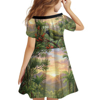 Bellbird New Zealand Personalised Family Matching Puletasi and Hawaiian Shirt Korimako Harakeke Flower Native Forest LT22 - Polynesian Pride