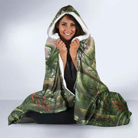 Bellbird New Zealand Personalised Hooded Blanket Korimako Harakeke Flower Native Forest