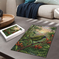 Bellbird New Zealand Personalised Puzzle Korimako Harakeke Flower Native Forest