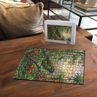 Bellbird New Zealand Personalised Puzzle Korimako Harakeke Flower Native Forest
