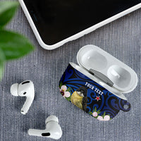 Tomtit New Zealand Personalised AirPods Case Miromiro Manuka Flower Maori Pattern