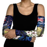 Tomtit New Zealand Personalised Arm Sleeves Miromiro Manuka Flower Maori Pattern