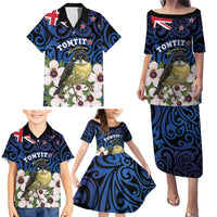 Tomtit New Zealand Personalised Family Matching Puletasi and Hawaiian Shirt Miromiro Manuka Flower Maori Pattern LT22 - Polynesian Pride