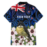 Tomtit New Zealand Personalised Family Matching Puletasi and Hawaiian Shirt Miromiro Manuka Flower Maori Pattern LT22 - Polynesian Pride