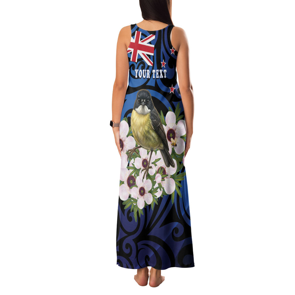 Tomtit New Zealand Personalised Family Matching Tank Maxi Dress and Hawaiian Shirt Miromiro Manuka Flower Maori Pattern LT22 - Polynesian Pride