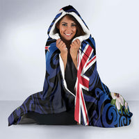 Tomtit New Zealand Personalised Hooded Blanket Miromiro Manuka Flower Maori Pattern