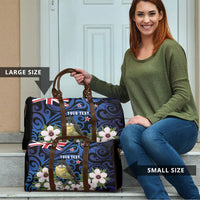 Tomtit New Zealand Personalised Travel Bag Miromiro Manuka Flower Maori Pattern