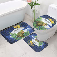 Kakapo New Zealand Personalised Bathroom Set Kowhai Flower Silver Fern Maori Pattern