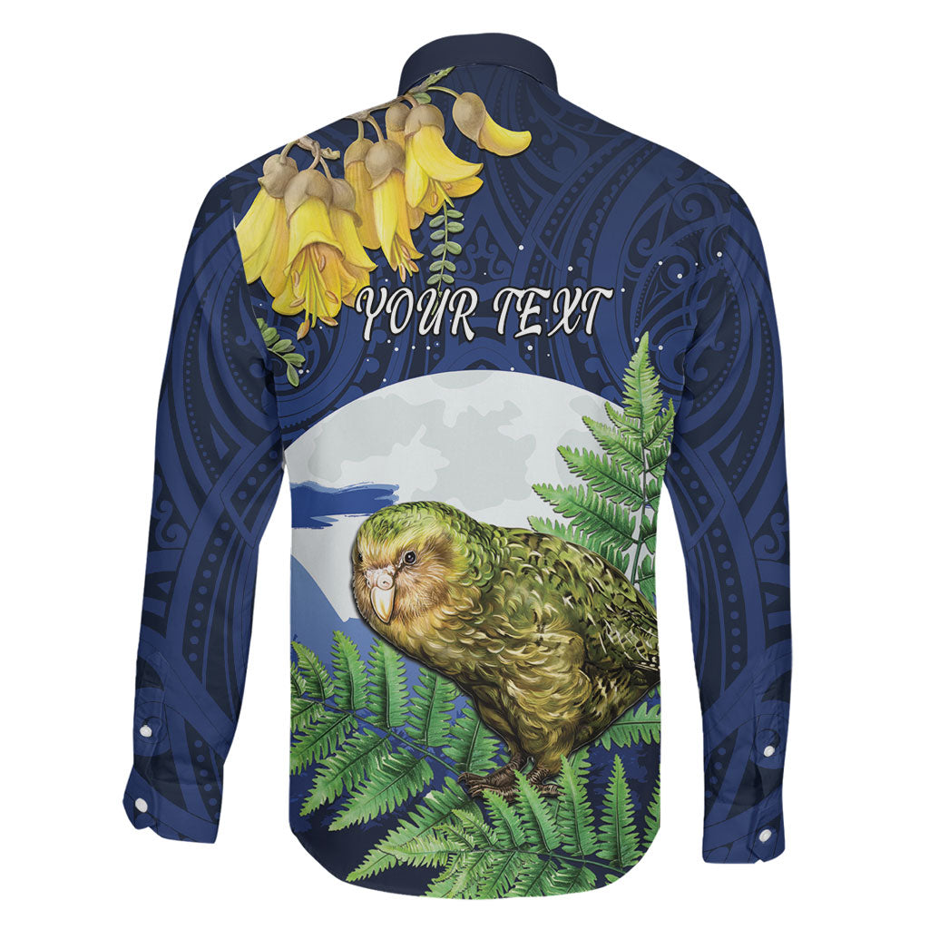 Kakapo New Zealand Personalised Family Matching Off Shoulder Maxi Dress and Hawaiian Shirt Kowhai Flower Silver Fern Maori Pattern LT22 - Polynesian Pride