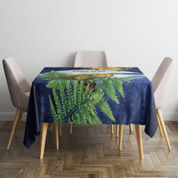 Kakapo New Zealand Personalised Tablecloth Kowhai Flower Silver Fern Maori Pattern