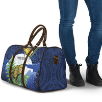 Kakapo New Zealand Personalised Travel Bag Kowhai Flower Silver Fern Maori Pattern