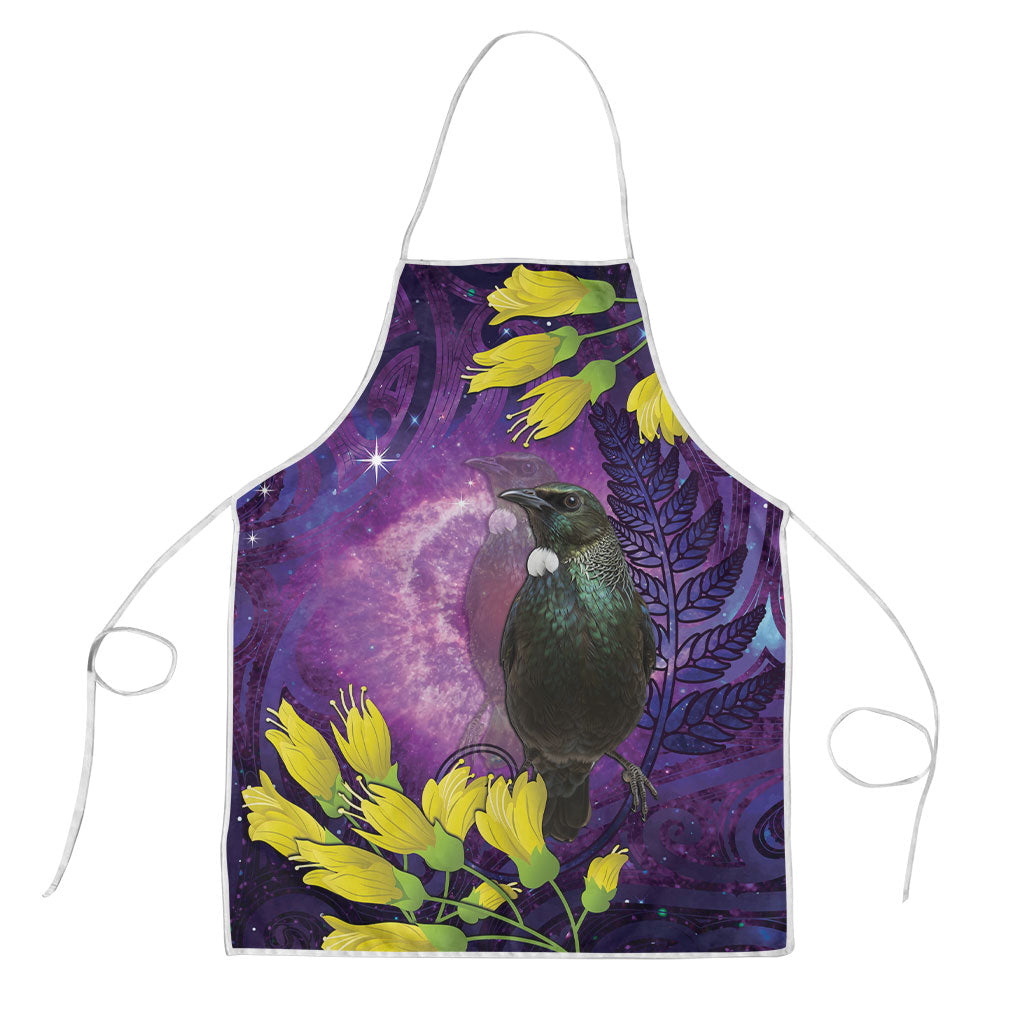 New Zealand Tui Bird Matariki Apron Kowhai Flower Silver Fern Galaxy Maori Pattern