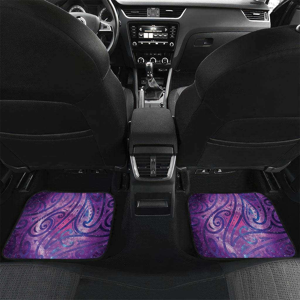 New Zealand Tui Bird Matariki Car Mats Kowhai Flower Silver Fern Galaxy Maori Pattern