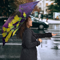 New Zealand Tui Bird Matariki Umbrella Kowhai Flower Silver Fern Galaxy Maori Pattern