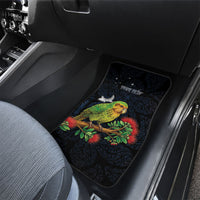 New Zealand Kakapo Matariki Personalised Car Mats Pohutukawa Flower Galaxy Maori Pattern