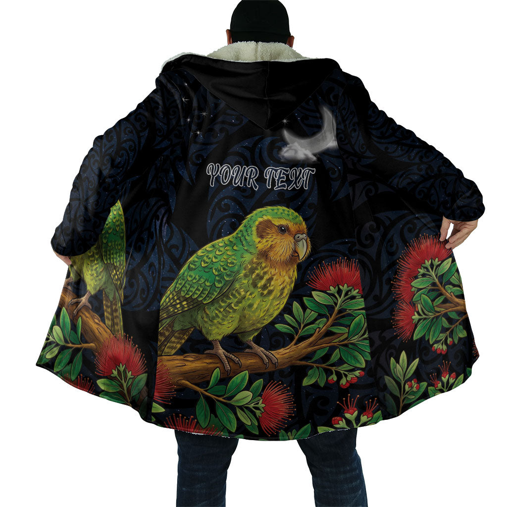 New Zealand Kakapo Matariki Personalised Cloak Pohutukawa Flower Galaxy Maori Pattern