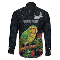 New Zealand Kakapo Matariki Personalised Family Matching Off Shoulder Short Dress and Hawaiian Shirt Pohutukawa Flower Galaxy Maori Pattern LT22 - Polynesian Pride