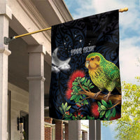New Zealand Kakapo Matariki Personalised Garden Flag Pohutukawa Flower Galaxy Maori Pattern