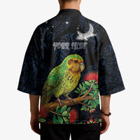 New Zealand Kakapo Matariki Personalised Kimono Pohutukawa Flower Galaxy Maori Pattern