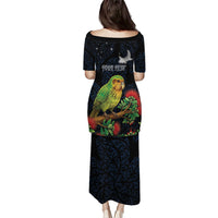 New Zealand Kakapo Matariki Personalised Puletasi Pohutukawa Flower Galaxy Maori Pattern