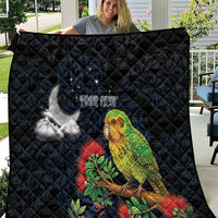 New Zealand Kakapo Matariki Personalised Quilt Pohutukawa Flower Galaxy Maori Pattern