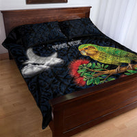 New Zealand Kakapo Matariki Personalised Quilt Bed Set Pohutukawa Flower Galaxy Maori Pattern