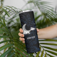 New Zealand Kakapo Matariki Personalised Skinny Tumbler Pohutukawa Flower Galaxy Maori Pattern LT22 - Polynesian Pride