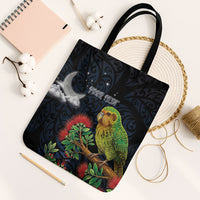 New Zealand Kakapo Matariki Personalised Tote Bag Pohutukawa Flower Galaxy Maori Pattern