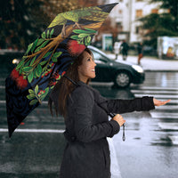 New Zealand Kakapo Matariki Personalised Umbrella Pohutukawa Flower Galaxy Maori Pattern