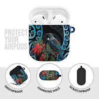 Tui Bird Kakabeak New Zealand AirPods Case Clianthus Galaxy Maori Koru Pattern