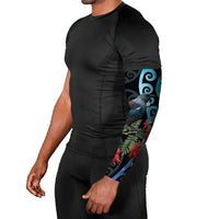 Tui Bird Kakabeak New Zealand Arm Sleeves Clianthus Galaxy Maori Koru Pattern