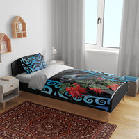 Tui Bird Kakabeak New Zealand Bedding Set Clianthus Galaxy Maori Koru Pattern
