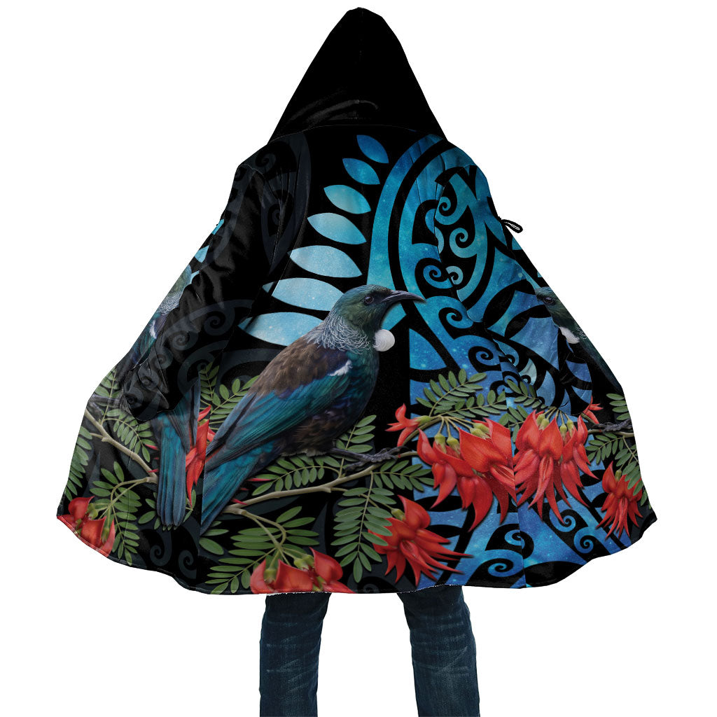Tui Bird Kakabeak New Zealand Cloak Clianthus Galaxy Maori Koru Pattern
