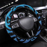 Tui Bird Kakabeak New Zealand Steering Wheel Cover Clianthus Galaxy Maori Koru Pattern